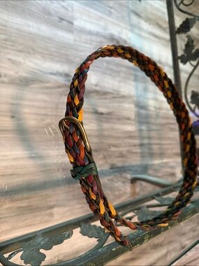Capezio Multicolor Braided Leather Belt - Green, Yellow, Orange, Purple, Brown
